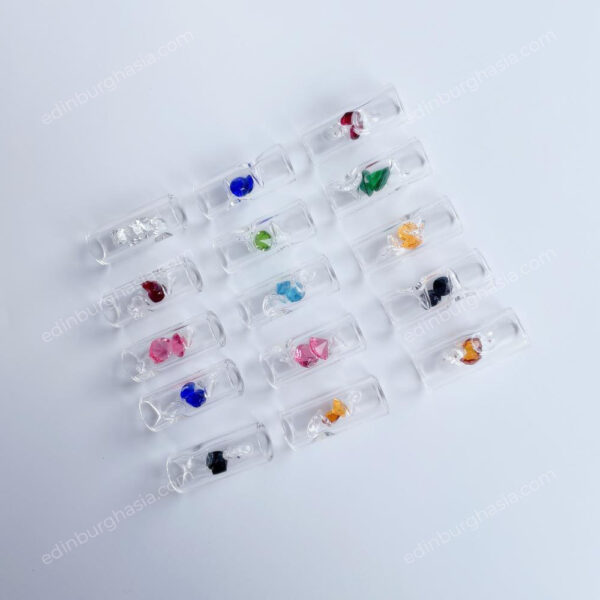Transparent Circular Glass Tips For Joint Smoking